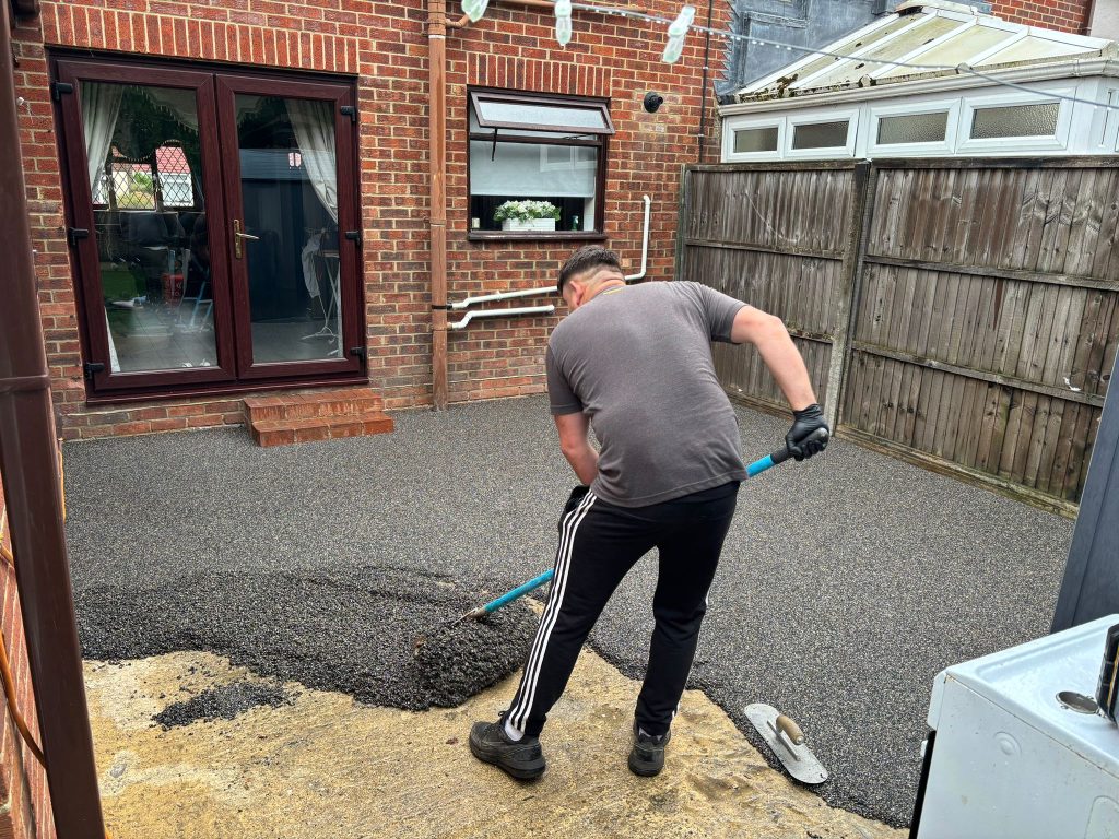 Laying Resin Patio
